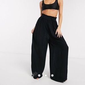 Black Wide Leg Palazzo Beach Pants